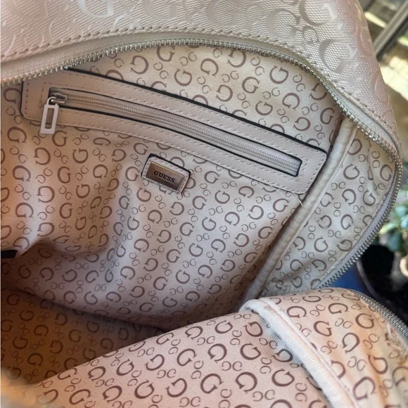 GUESS Beige Monogram Backpack - Picture 4 of 4